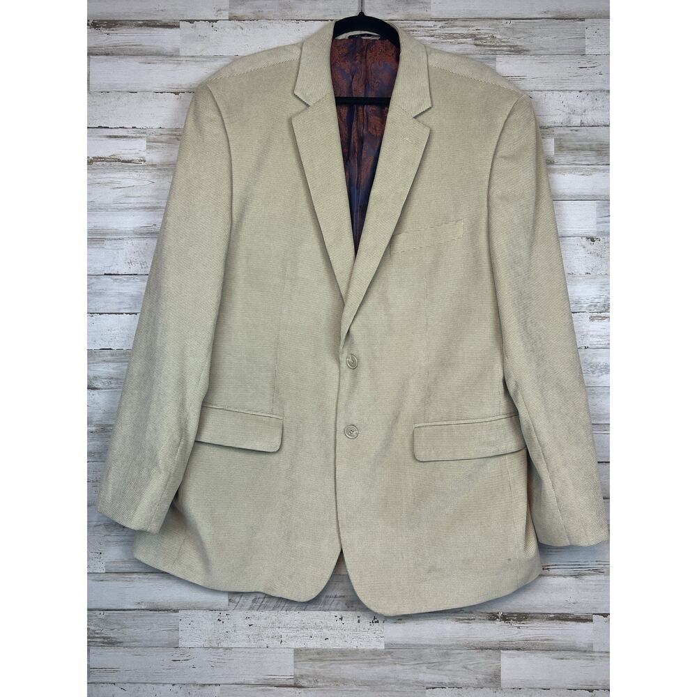 Afazzy New York Vovage Beige Paisley Interior Dress Blazer Mens 46R